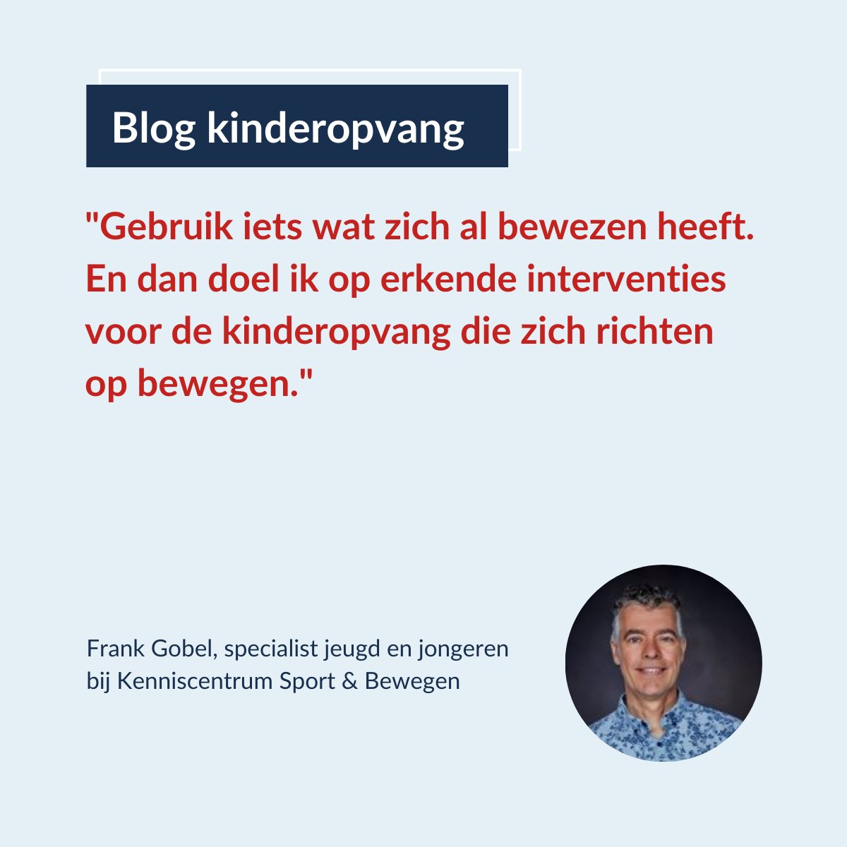 Frank Gobel deelt in z'n blog voor @Kinderopvang_MV een belangrijke #tip: kies er niet voor om zelf het wiel opnieuw uit te vinden, maar gebruik wat bewezen werkt. Zoals erkende sport- en beweeginterventies voor de #kinderopvang 👉 bit.ly/3yTpC8h.

#bewegen #interventies