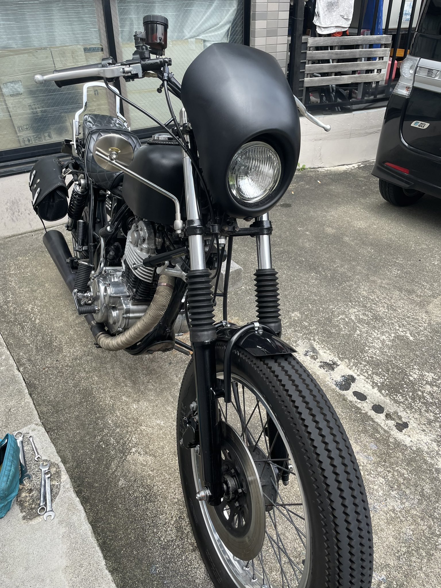 sr400 モーターロック　ミラー Motor Rock モーターロック 新型ニールックミラーブラケット