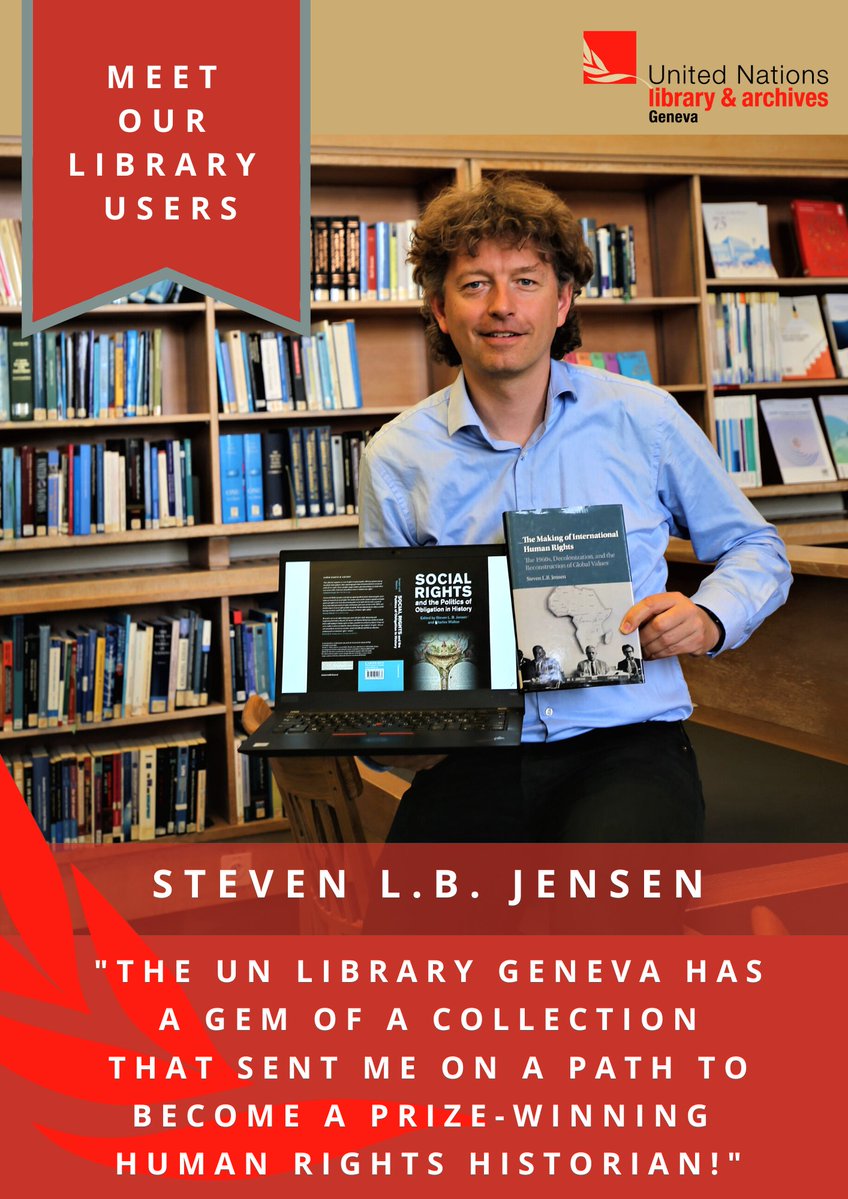 UNOGLibrary's tweet photo. #MeetOurUsers
Steven L. B. Jensen, senior researcher at the Danish Institute for Human Rights, regularly uses our UN documents. He has specialized in #HumanRights history and in the pivotal role of the Global South
Find his latest book in our catalogue!
https://t.co/7EJ3540i61 https://t.co/8sKbsOMsLY