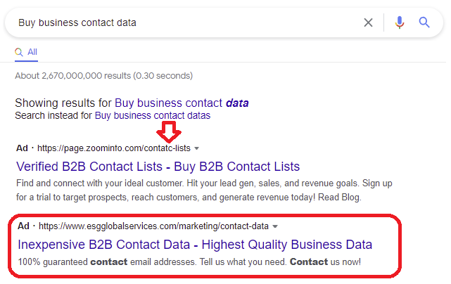 es_group's tweet photo. @Zoominfo can't compete on quality. Use ESG for 100% guaranteed B2B contact data. 
#leadgeneration https://t.co/BZixAQIyl4