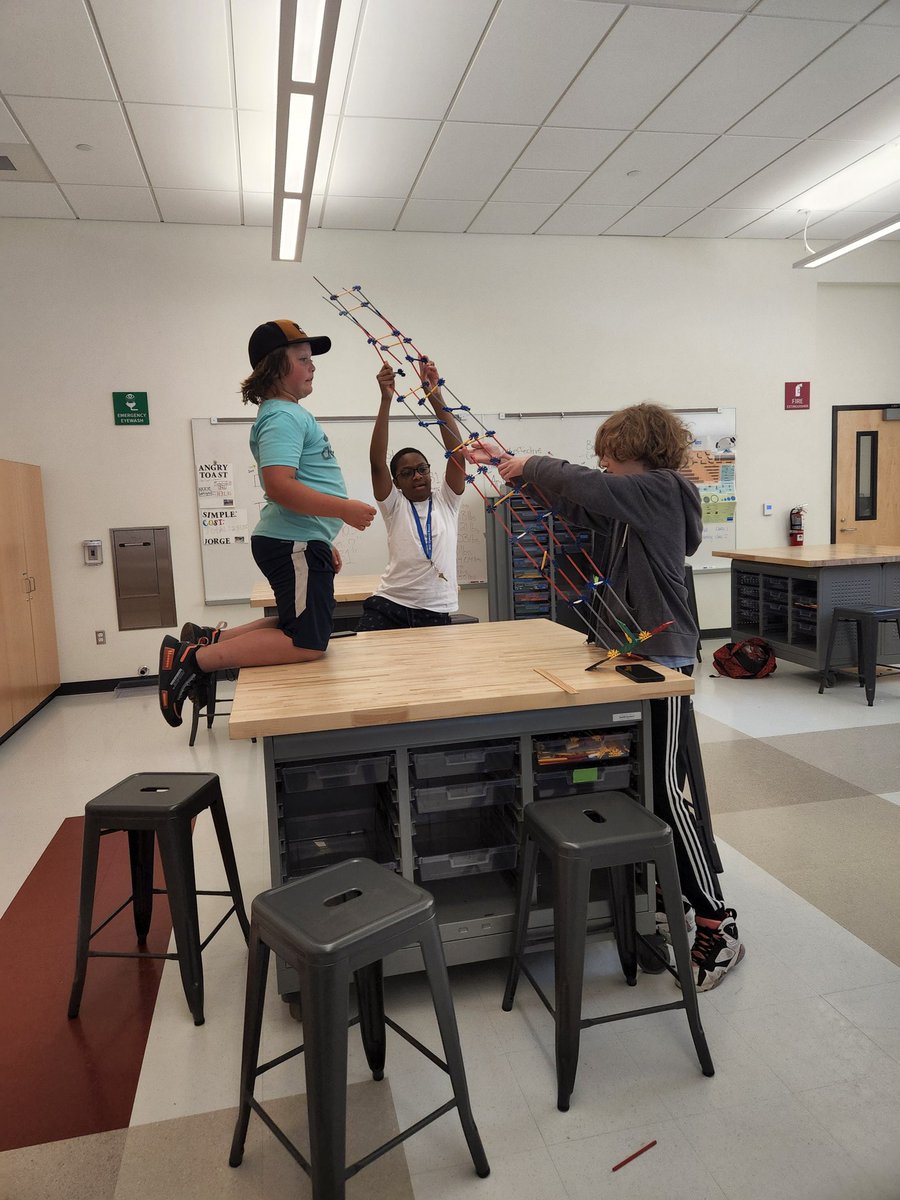 Middle School Engineering Enrichment Campers reaching new heights here at Durfee!!!!!