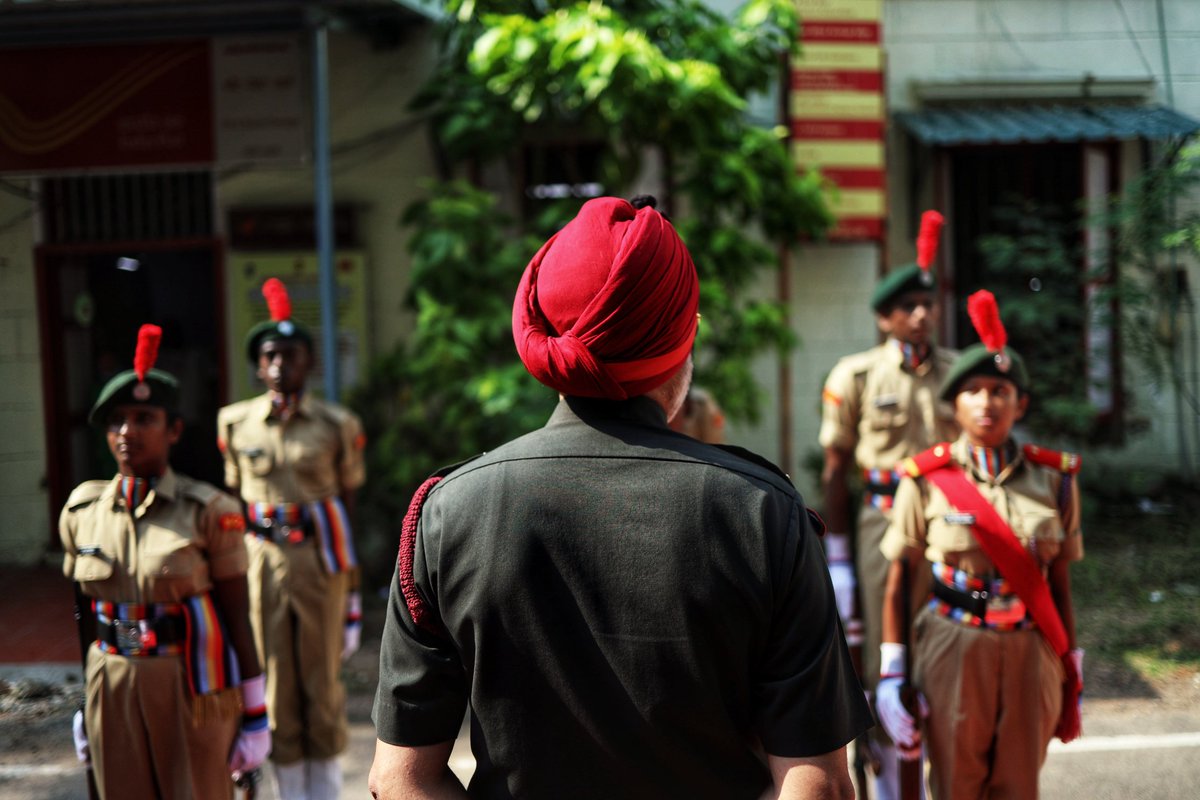 HQ_DG_NCC's tweet photo. It's about perspective. The cadets see inspiration and the DG sees hope and future.. the journey from cadet to the DG is long and hard, but it's about creating a life and not just a living. Make a start. (DG Chennai visit) 
#hopeandfuture #inspiration #cadetsofncc https://t.co/XJk6BOgXT1
