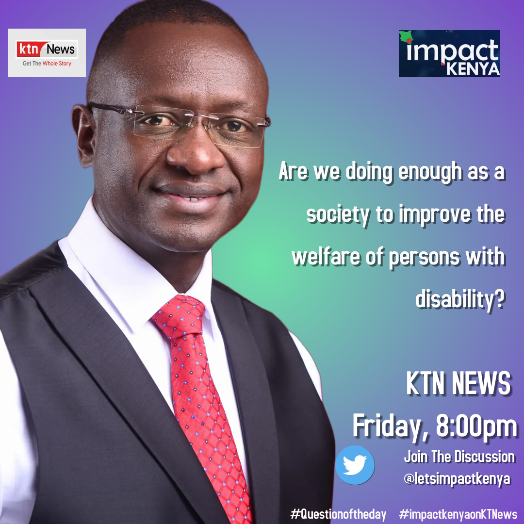 letsimpactkenya's tweet photo. 𝐖𝐡𝐚𝐭 𝐚𝐫𝐞 𝐲𝐨𝐮𝐫 𝐭𝐡𝐨𝐮𝐠𝐡𝐭𝐬?

Watch the discussion on Friday, 22nd July 2022 8:00pm, only on @KTNNewsKE 

#impactkenya #impactkenyaonKTNews #PWD #KenyansPoll https://t.co/CnQT2XofJV