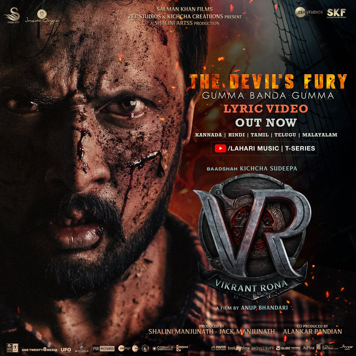 The Theme .....
THE DEVIL'S FURY - GUMMA BANDA GUMMA : bit.ly/GummaTheme
@KicchaSudeep
#VRonJuly28 @anupsbhandari @JackManjunath @AJANEESHB @SingerHarshikaD @ramjowrites #palanibharathi #santhoshvarma @TSeries @LahariMusic  

#VikrantRona #VRin3D