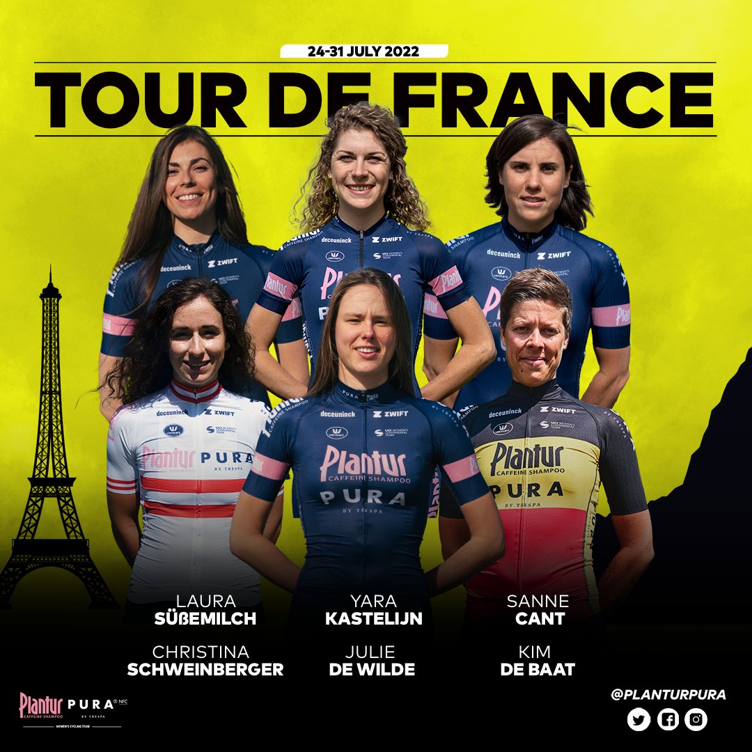 An honour to present you the first Belgian women’s team in <a href="/LeTourFemmes/">Le Tour de France Femmes avec Zwift</a> avec <a href="/GoZwift/">Zwift</a>. Let’s go for some historic stages with these six! 💥 🇨🇵

🇧🇪 <a href="/JulieDeWilde1/">Julie De Wilde</a>
🇧🇪 <a href="/K1MDEBAAT/">Kim de Baat</a>
🇧🇪 <a href="/Sannecant/">Sanne Cant</a>
🇳🇱 <a href="/Yarakastelijn/">Yara Kastelijn</a>
🇦🇹 <a href="/CSchweinberger/">Christina Schweinberger</a>
🇩🇪 Laura Süssemilch 

#TDFF #watchthefemmes