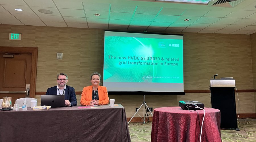 TU_Ilmenau's tweet photo. IEEE Power and Energy Society (PES) General Meeting in Denver USA: Mit dabei ThEFI-Direktor Prof. Westermann @TU_Ilmenau, seit 10 Jahren Chairmain der AG European Electricity Infrastructure, die jährlich bis zu 5 Sessions ausrichtet, 2022 u.a. zu HVDC-Grids /#HGÜ-Netzen in Europa https://t.co/43milA1pQ9