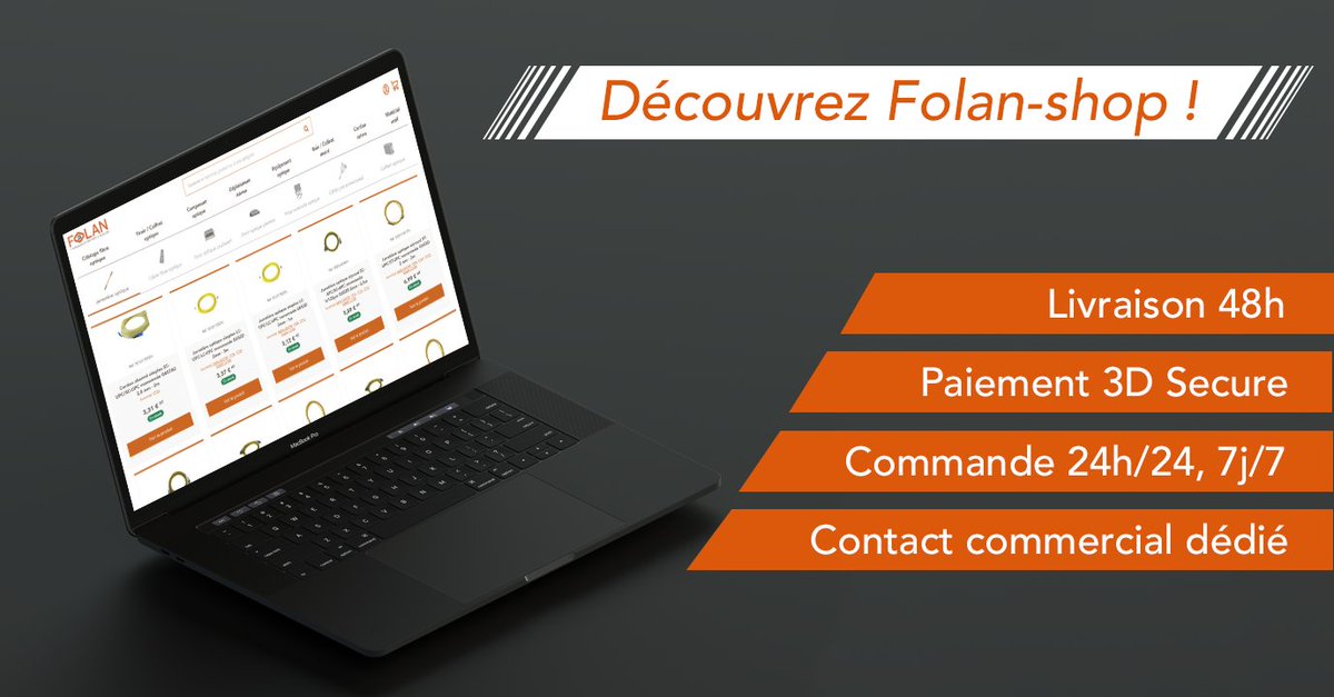Installateur ou opérateur du réseau fibre et télécom, commandez nos produits où que vous soyez, à n’importe quelle heure, sur Folan-shop.com ! Disponible en 🇫🇷, 🇧🇪 et🇨🇭. 

Folan-shop ouvert aussi souvent qu’Internet !