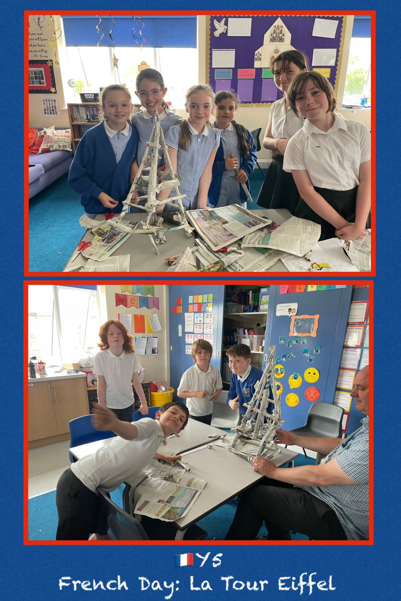 MmeBirtwistle's tweet photo. 🇫🇷KS2 Eiffel Tower STEM Challenge! During French morning, pupils from St Joseph’s RC Primary School worked in teams to create a free-standing scale model of the Eiffel Tower in 30 minutes using newspapers. Bravo !👏🏽 @stjosephbury #mfltwitterati #primaryfrench #engineeringtheworld https://t.co/Nsu9Z3rAoN