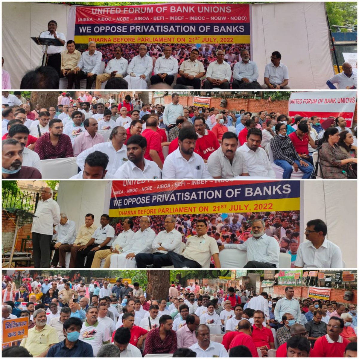 #BankBachoDeshBachao Dharna at Delhi on 21/07/22 by <a href="/UFBUIndia/">United Forum of Bank Unions</a>