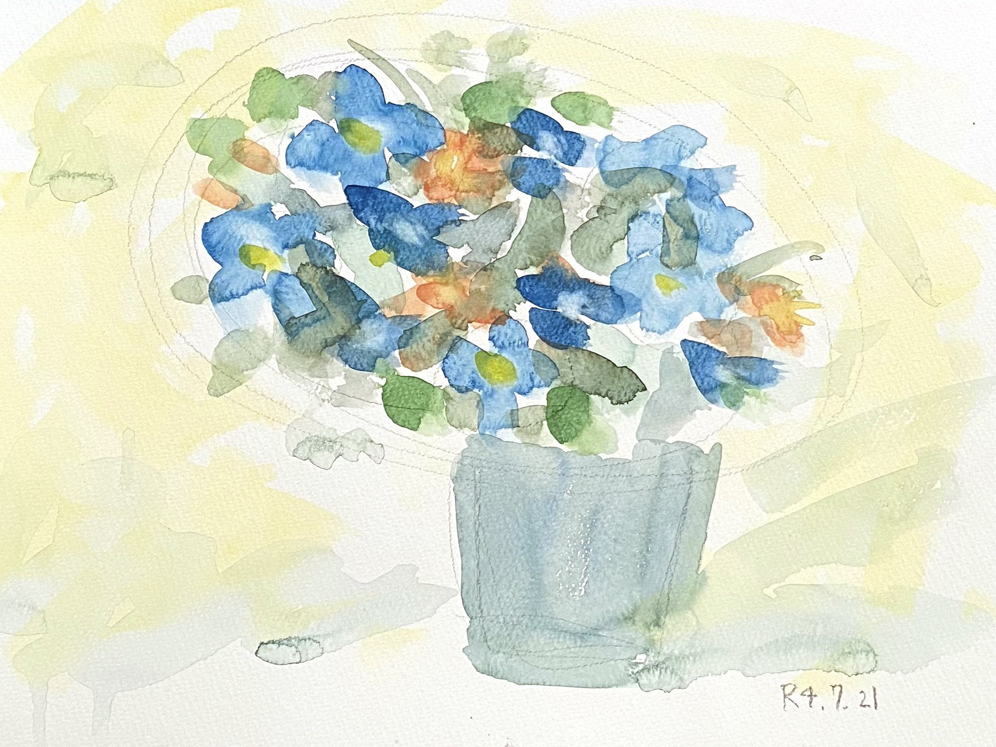 颯 Satsu かわいい花描けた イラスト 水彩画 T Co Hdk1m0fvmd Twitter