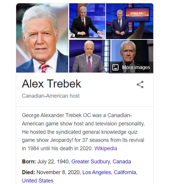 Happy late birthday to the late Jeopardy! host, Alex Trebek! 