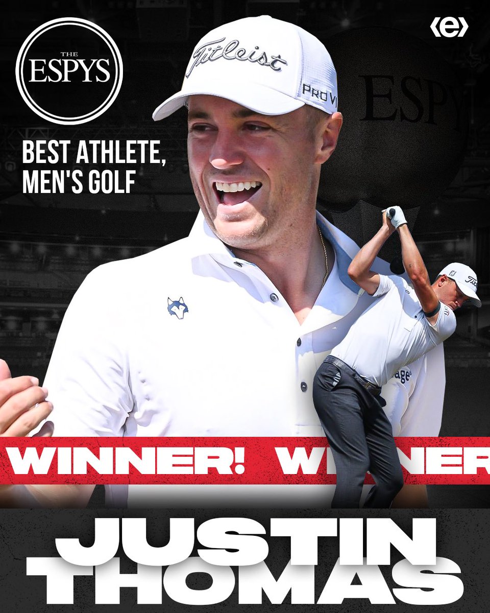 Congratulations <a href="/JustinThomas34/">Justin Thomas</a> on winning your first ESPY for Best Athlete, Men’s Golf! 🏆 #exceling