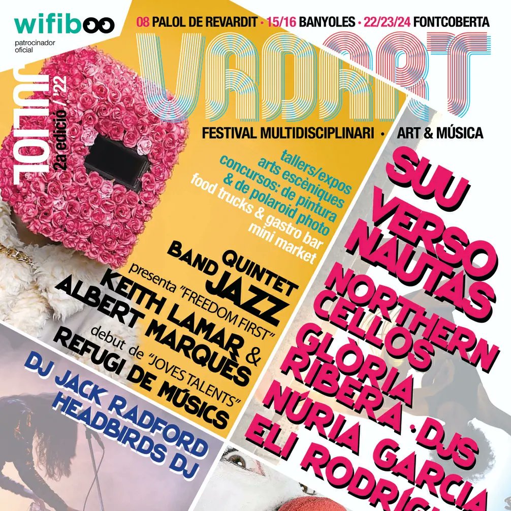 🕔 HORARIS Fest. VADART 😉 Ens encantarà veure-us a tots/es! És ple de propostes &amp; música!
Entrades a vadartfestival.com <a href="/AgendaConcertsC/">AgendaConcerts.CAT</a> <a href="/Surtdecasa/">Surtdecasa</a> <a href="/CostaBravaFesti/">CostaBravaGiFestivals</a> <a href="/banyolestv/">Banyoles Televisió | plaestanydigital.cat</a> <a href="/radiobanyoles/">Ràdio Banyoles</a> <a href="/fem_jazz/">FEMJazz! Banyoles</a> <a href="/suu_musica/">Suu</a> <a href="/LOSVERSONAUTAS/">VERSONAUTAS</a> <a href="/LhamRevista/">Lham.revista</a> <a href="/Fontcoberta/">Ajuntament de Fontcoberta</a> <a href="/Gironanoticies/">Diari Girona Notícies</a>