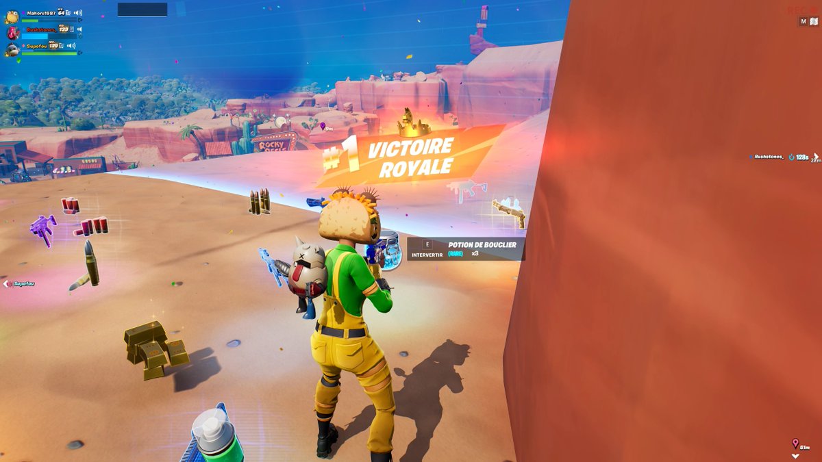 Mahoru87's tweet photo. 35eme TOP 1 Battle Royale sur @FortniteFR avec Supofou et Rushstones.
2 kills et 8 assists.

#fortnite #fortnitegameplay #fortnitecommunity #battleroyale #multijoueur #fortnitewin #tps #pc #gamer #win #top1 #game #youtuber #creator #mahoru #smg #zeroconstruction https://t.co/1a4MMLEpH6