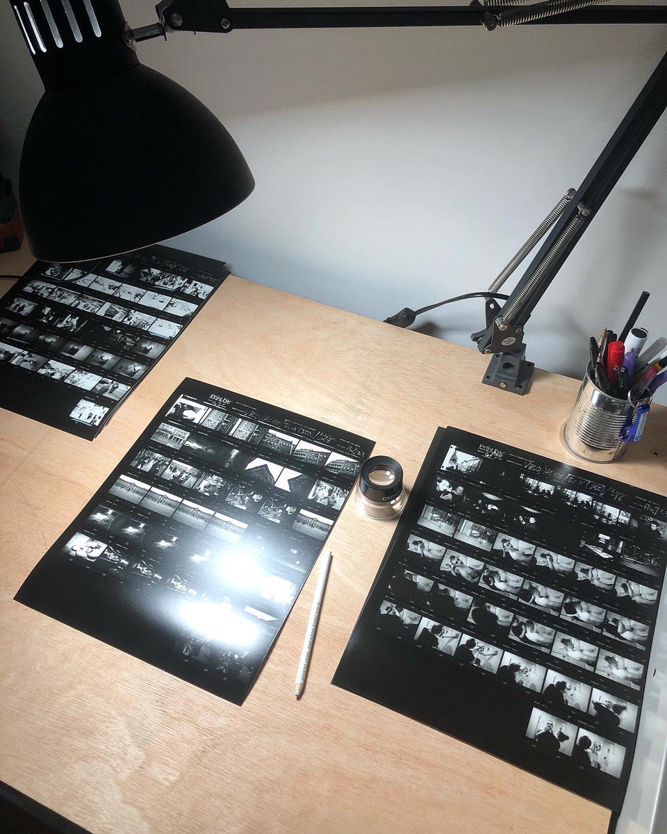 EthanMilner_'s tweet photo. Sitting through contact sheets selecting what to print. #darkroom #contactsheet #leica #analoguephotography #blackandwhite https://t.co/AeBOH5xZAg