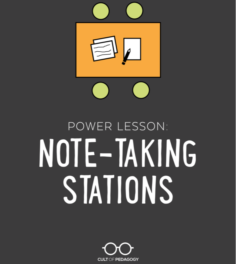 TCEA's tweet photo. To take quality notes, students need to be taught how. This station-rotation lesson gets the job done, and it can be used with all kinds of other content as well.

https://t.co/rmOd1ASRcn  @cultofpedagogy
#learning #edutwitter #teachertwitter https://t.co/6dGNwAiHhz