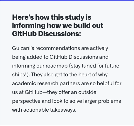 mariam_gui's tweet photo. Honored and grateful that our work on Maintainer Dashboard helped inform the @GitHubCommunity GitHub discussion dashboard 😊 This work was part of my summer internship at @MSFTResearch with @denaefordrobin @tomzimmermann. Published at  ICSE SEIS'22 https://t.co/PdqKcvfp41 https://t.co/kmWiZXe3mb