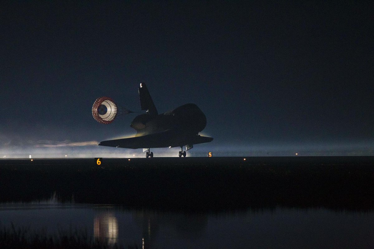 airandspace's tweet photo. #OTD in 2011, Space Shuttle Atlantis landed at Kennedy Space Center, completing STS-135, the final mission of the Space Shuttle program. https://t.co/AOSfEE1y9P