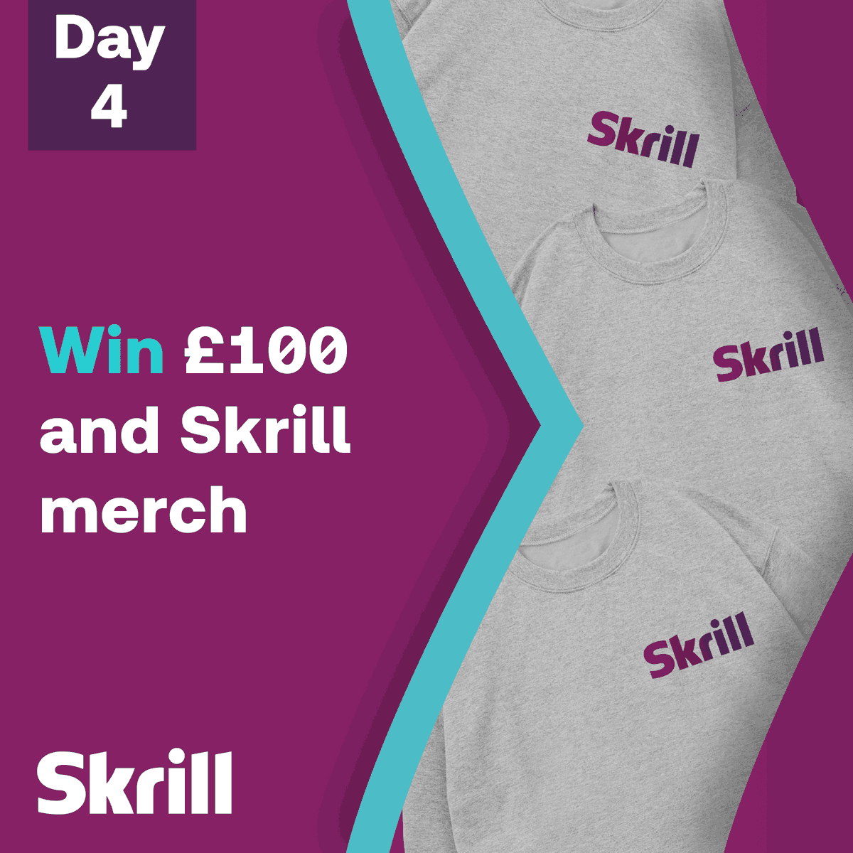 🎉 WIN £100 &amp; Skrill merch! 🎉

The 21st birthday celebrations are continuing here at Skrill! 🎊

To enter, all you have to do is:
1️⃣ Follow <a href="/skrill/">Skrill</a>
2️⃣ Tag a friend with #SkrillTurns21
3️⃣ RT this post