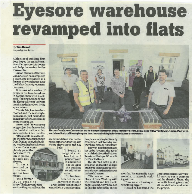 ✨ Huge throwback to our Tile Warehouse Development on George Street back in 2020! ✨ For full article please click link blackpoolgazette.co.uk/business/consu… #throwbackthursday #housing #regeneration