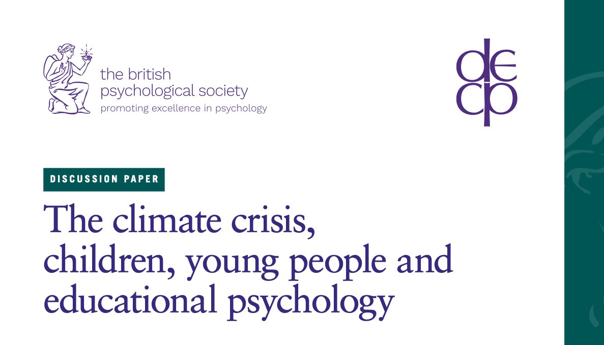 1/ 🧵 It's exciting but also anxiety inducing for this to be out there for colleagues and the profession now...#TwitterEPs #climate #ClimateCrisis 

'The climate crisis, children, young people and educational psychology - a discussion paper' 

More here: bps.org.uk/news/climate-c…