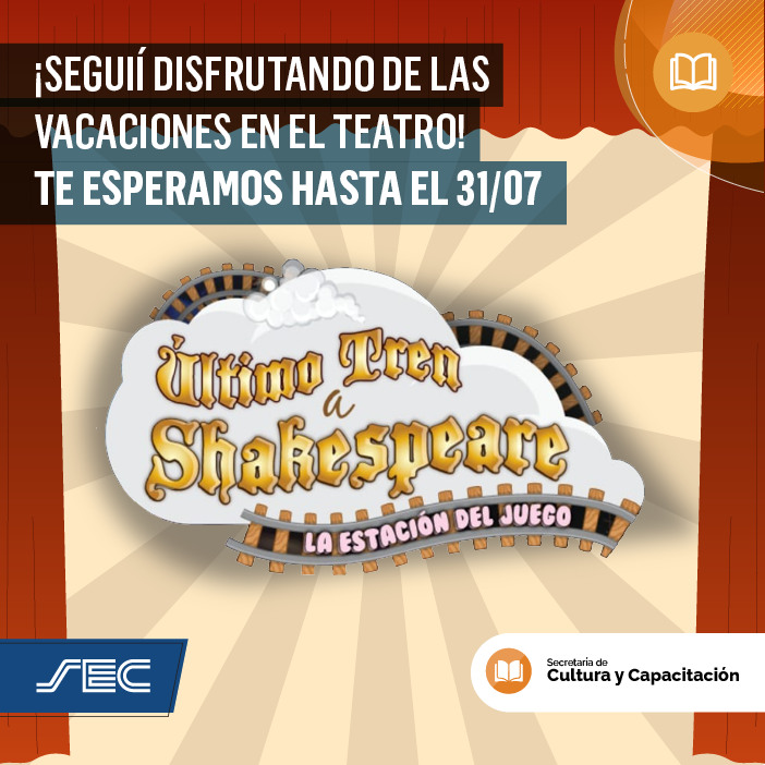 ¡ÚLTIMO TREN A SHAKESPEARE!

Desde la Secretaría de Cultura y Capacitación, a cargo del cro. Roberto Serrao, te esperamos hasta el Domingo 31/07 en el Teatro Carlos Carella a las 16 hs

¡IMPORTANTE! El Jueves 28 de Julio  NO HABRÁ FUNCIÓN 

+INFO sec.org.ar/novedades.php?…