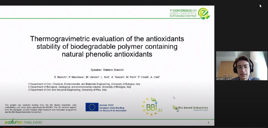 ECOFUNCO (@ecofunco_bbi) on Twitter photo #ECOFUNCOconference
Stefano Bianchi from <a href="/Unibo/">Università di Bologna</a> presented the thermogravimetric evaluation of the antioxidants stability of biodegradable polymer containing natural phenolic antioxidants.
👇
youtube.com/watch?v=pdw4J9… #ECOFUNCOconference
Stefano Bianchi from <a href="/Unibo/">Università di Bologna</a> presented the thermogravimetric evaluation of the antioxidants stability of biodegradable polymer containing natural phenolic antioxidants.
👇
youtube.com/watch?v=pdw4J9…
