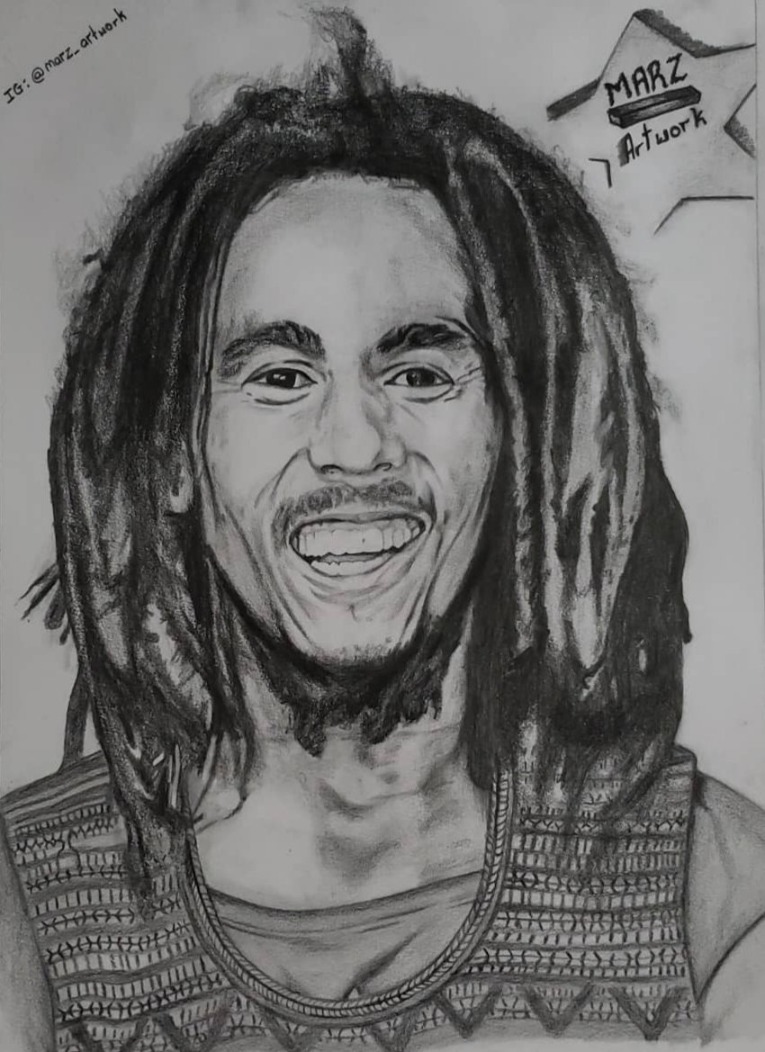 ProfeZa_MarZ's tweet photo. 2019 portrait of The Great Bob Marley done by me #Jahislove #Artislove #Art #BobMarley https://t.co/jnP9dyUuVM