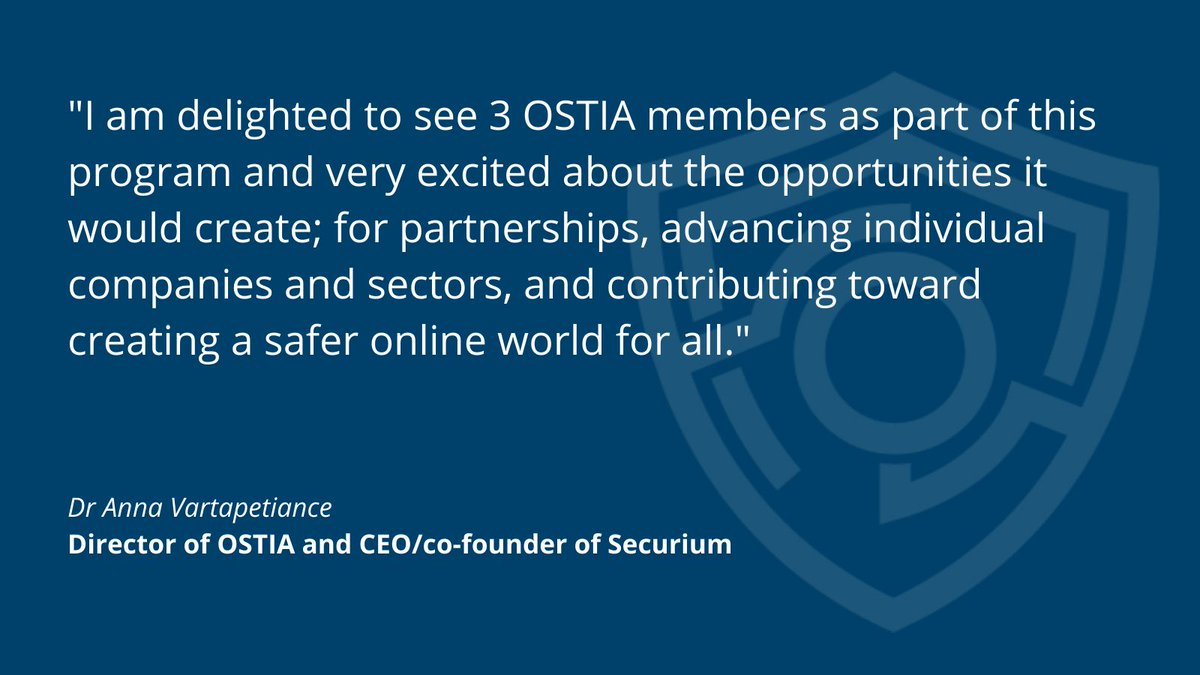 Dr Anna Vartapetiance, OSTIA Director and CEO/co-founder of <a href="/SecuriumLTD/">Securium</a> on #GovStart programme: 

"It's great to see a dedicated group for Privacy, Security and Online Safety as part of <a href="/PUBLIC_Team/">PUBLIC</a> GovStart program; highlighting the importance and timeliness of these sectors"