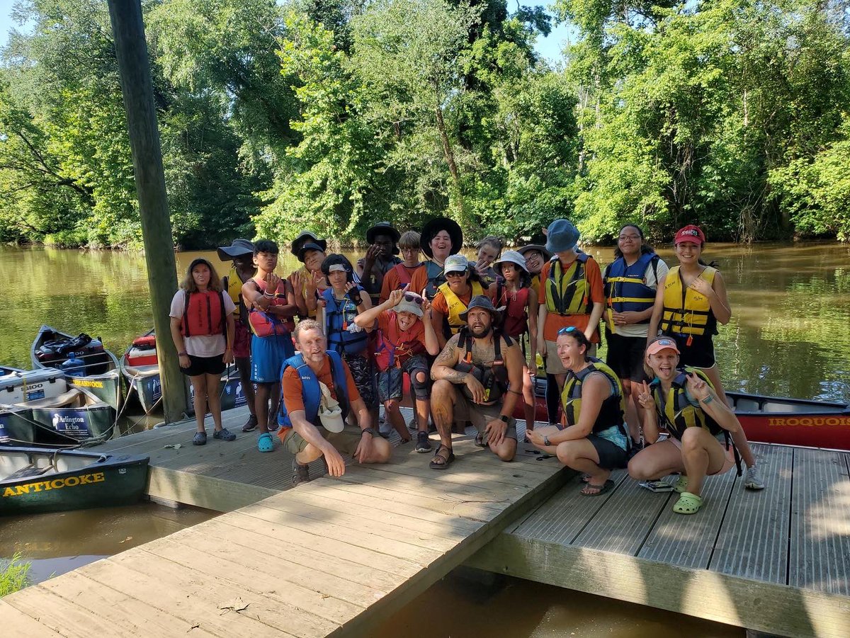 AEchoEnvEdAACPS's tweet photo. Canoe campers made it to their first camp site! They worked together to cook a delicious meal and go some sleep in the tents! We got up early this morning to try to beat the heat. Precautions are being taken to keep all campers safe and cool!
#SummerOfEcho #HighAdventureCanoeCamp https://t.co/jlYiUREDcv