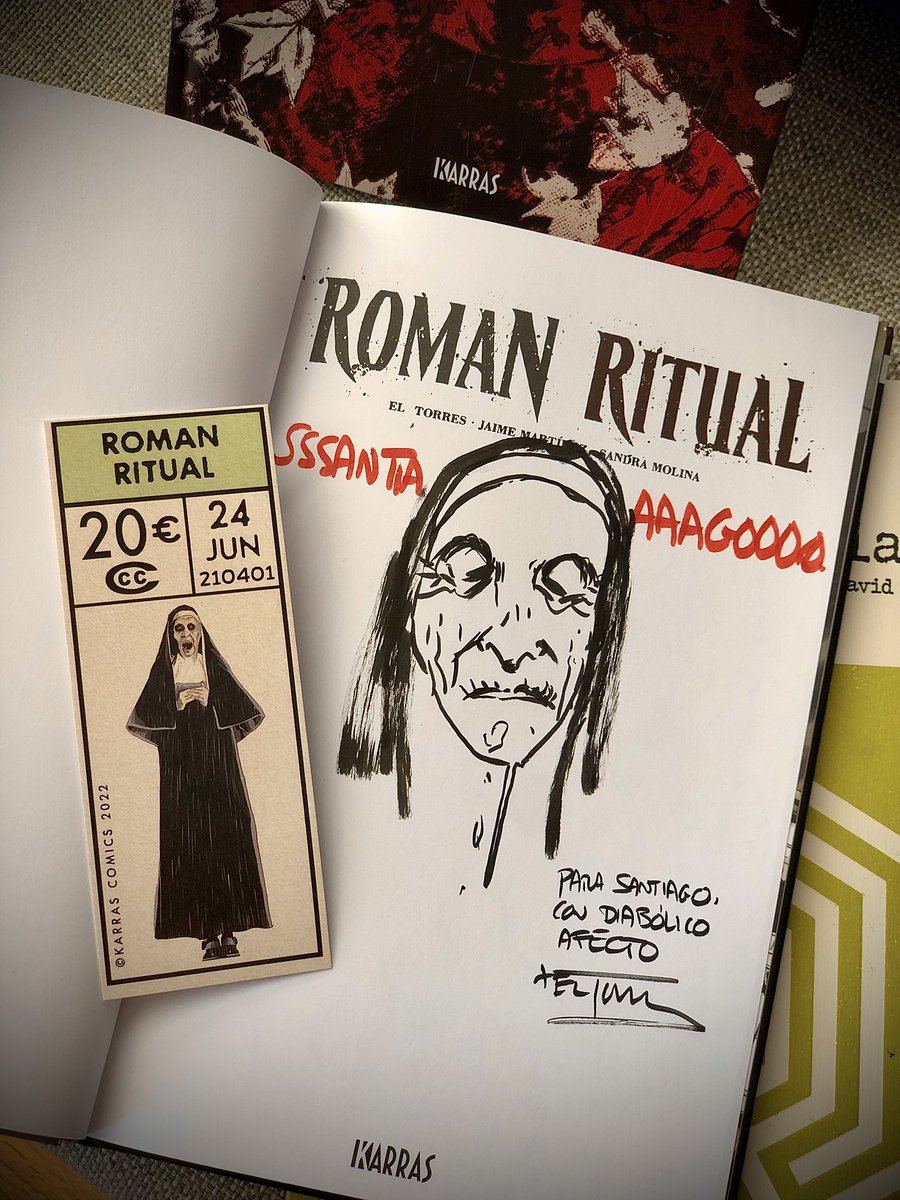 _datawan's tweet photo. Qué gozada llegar a casa y encontrarme con este alijo de @TomosyGrapas. Mil gracias a @ElTorres72 y a @jmrcomics101 por sus diabólocas dedicatorias en #RomanRitual. Sois unos cracks! 🖖😈
#MiAlijoTyG #HailHydra #Karras #comics #tebeos https://t.co/qJX3ObJsqu