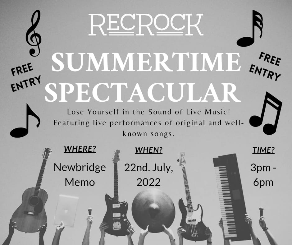 Don't forget tomorrow, it's our summer spectacular showcase! See the only band in town who can play songs by Fleetwood Mac, Elvis, The Eagles, and Bob Marley.

Pop down to Newbridge Memo at 3pm for a free showcase. Meet some local musicians, make friends. FREE!