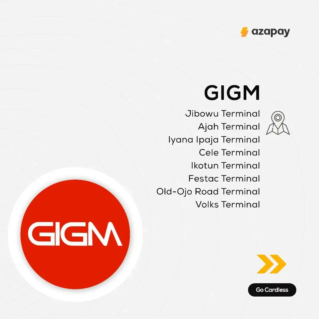myazapay's tweet photo. MERCHANT OF THE WEEK👇👇👇

GIGM🔥🔥🔥

Now you can walk up to our GIGM merchants at any of these locations and make fast &amp; easy transfer payment using your #azatag😁

No declined transactions
No delay
No network issues!

Super ease all the way!!!🔥🔥🔥
.
.
. https://t.co/i0g3CWbLoT