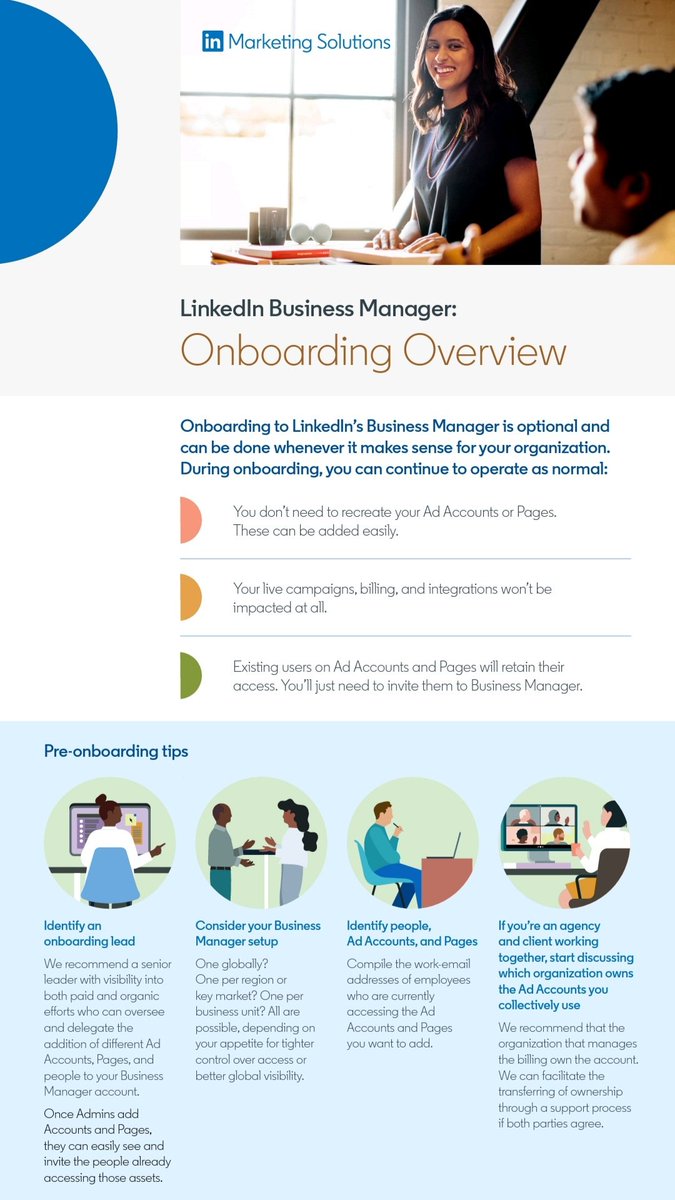 AmithHegde6's tweet photo. .@LinkedIn launches #LinkedInBusinessManager

A new #platform that makes it easier for organizations &amp; #AdAgencies to manage t #people, #AdAccounts, #Pages, &amp; t businesses they work with from one place

It will simplify #marketing experience &amp; make #collabs easier
📸@LinkedInMktg https://t.co/ekB33fA6ae