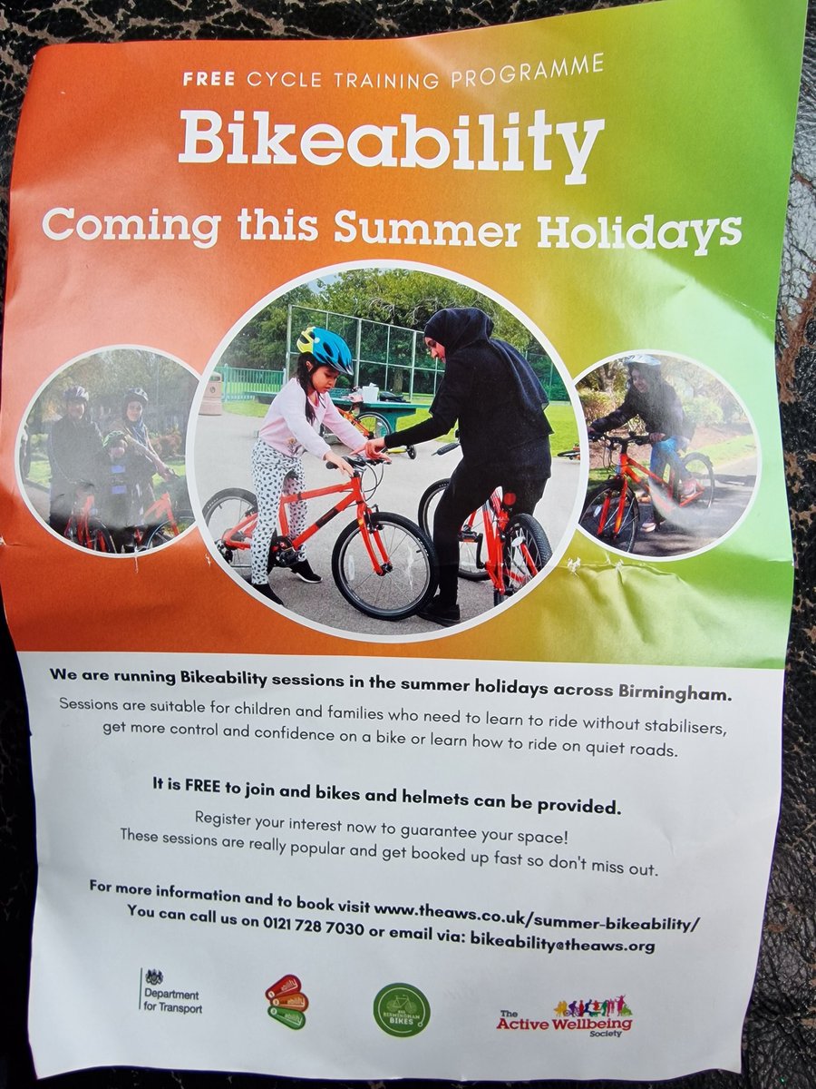 AlumRockCF's tweet photo. A great opportunity for all.

 The Active Wellbeing Society in #SmallHeath #Birmingham 

#Cycling #Bikes #healthywellbeing @TAWSociety .

Get involved take advantage of this great iniative. https://t.co/tTk7EgQIVj