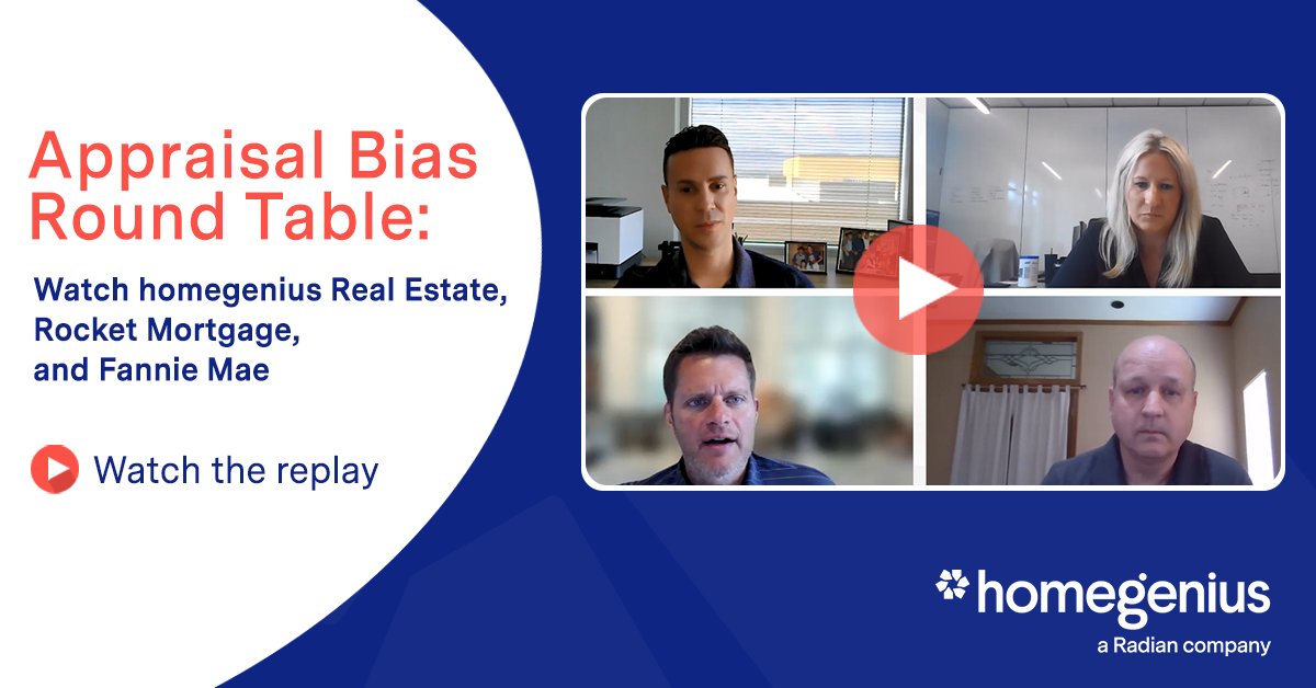 📺 Kade Clark and Steve Gaenzler from homegenius Real Estate hosted the @HousingWire round table discussion on steering potential #valuationbias and #appraisalbias that exists in the industry. 

Click here: ow.ly/i6ys50K1ha6