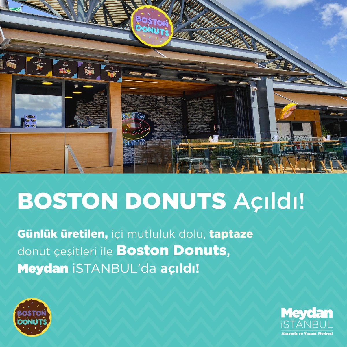 MeydanAVM's tweet photo. Boston Donuts AÇILDI! 📣

Günlük üretilen, içi mutluluk dolu, taptaze somut çeşitleri ile Boston Donuts, Meydan İstanbul’da AÇILDI!

#bostondonuts #donut #lezzet #lezzetmeydanda #kahve #tatlı #keşfet #taze #mutlulukdolu https://t.co/KCdYClmP5m