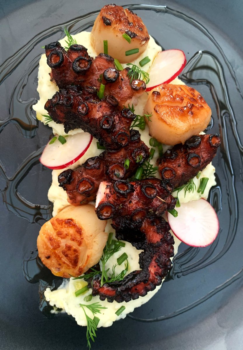 ComeGrillWithMe's tweet photo. Here’s my Grilled Octopus and Scallops over Tzatziki Mashed Potatoes.
Have you tried grilled octopus? Did you like it? https://t.co/XQRrDiJKwE