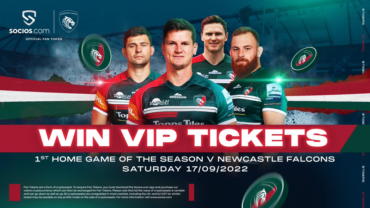 You could be in with the chance of winning VIP tickets to our first home match of the new season. To enter follow @Socios, Retweet &amp; reply with $TIGERS. 

You have until 9am next Friday (July 29) to enter!