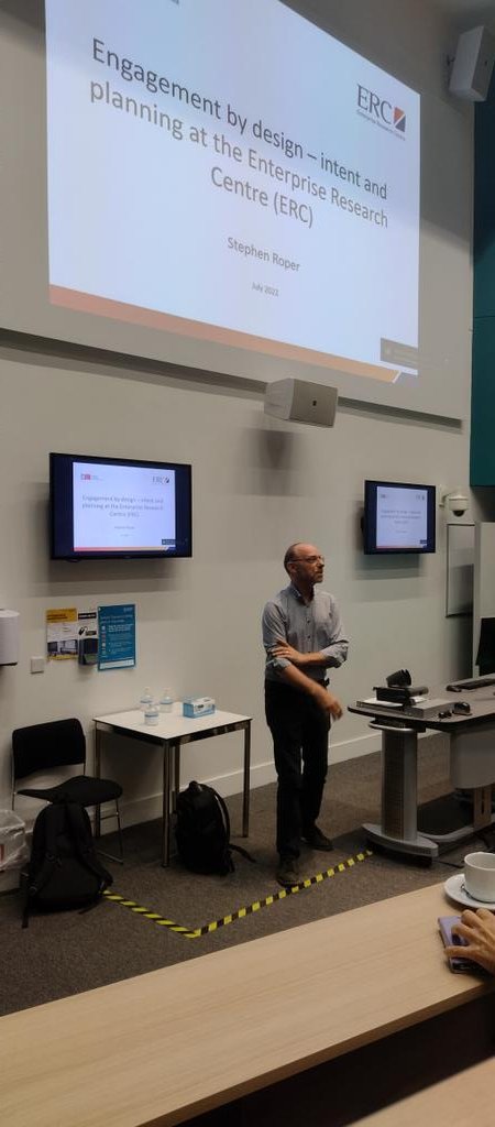 Fascinating insights from <a href="/monderram/">Prof Monder Ram</a> <a href="/SteveRop/">stephen roper</a> on developing research centres, built on genuine and sustained relationships <a href="/CREMEatAston/">CREME</a> <a href="/ERC_UK/">Enterprise Research Centre (ERC)</a> #EngagedScholarship