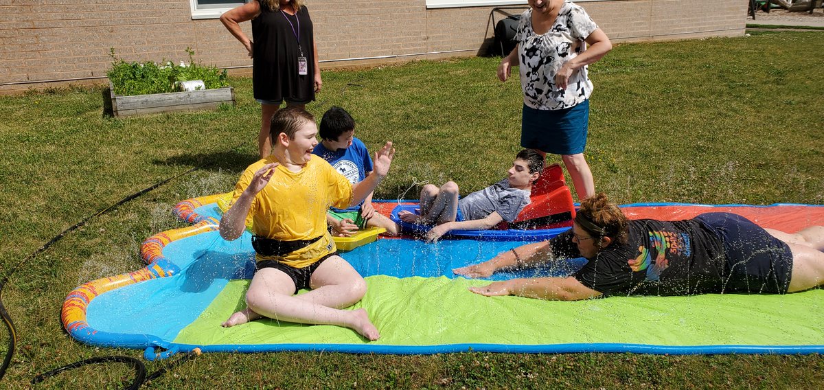 We're sliding into summer here in the MOVE room! The boys were having a great time enjoying some water play on this hot July day. Well, and so was Ms. Jenn! #summerfun