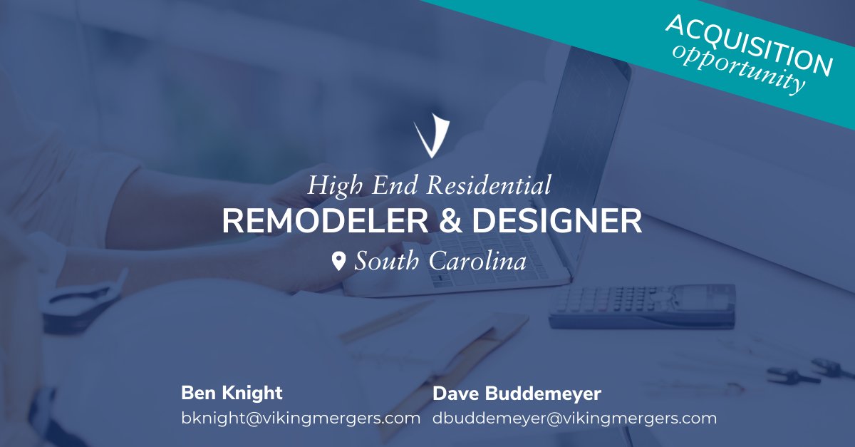 NEW LISTING: HIGH END RESIDENTIAL REMODELER AND DESIGNER #businessbroker #businessowners #sellabusiness #vikingmergers vikingmergers.com/listing/high-e…