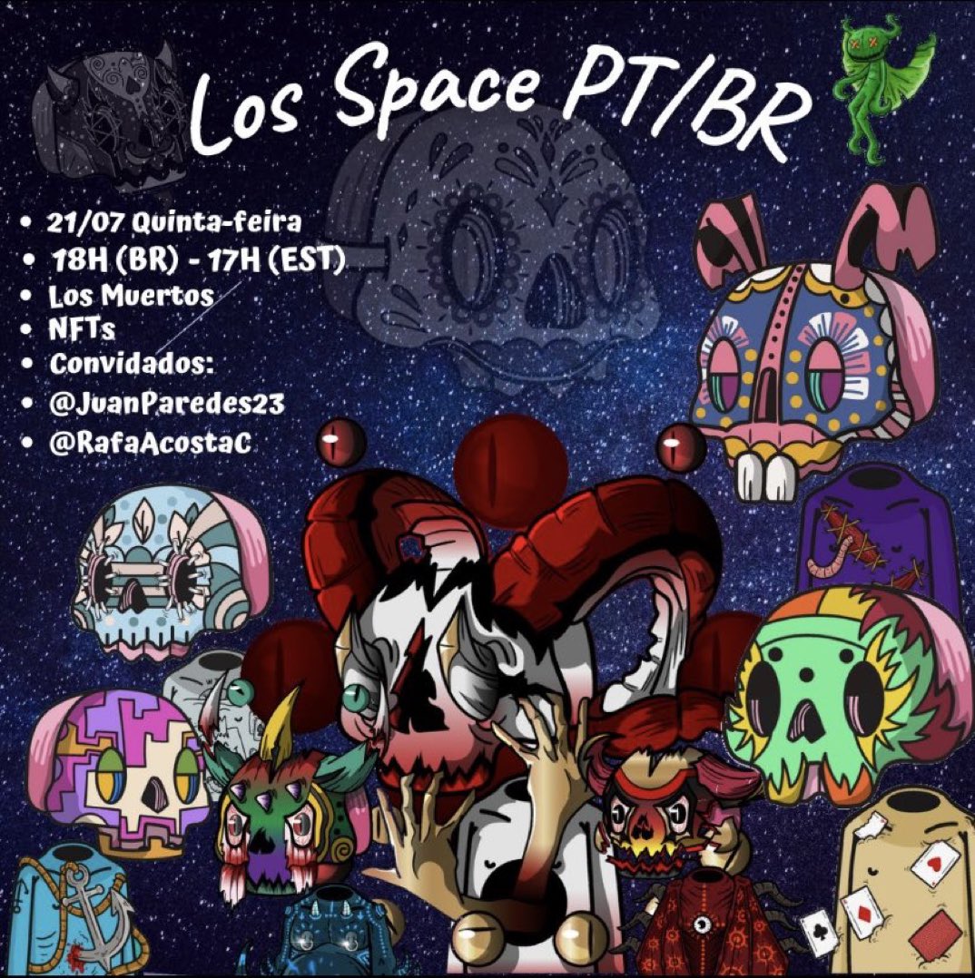FelipeMIXA's tweet photo. GM, FAM! Today at 5pm EST (18h Brasília), the whale @liipebit will do a special SPACE.

@los_muertosNFT will be introduced to the guests @RafaAcostaC(professional soccer player and CCO of Utopia) and @JuanParedes23(Co-founder and CEO of Utopia 🇻🇪).LFG

https://t.co/3MXQtaDsdf 🚀 https://t.co/Fb7kqDIfud