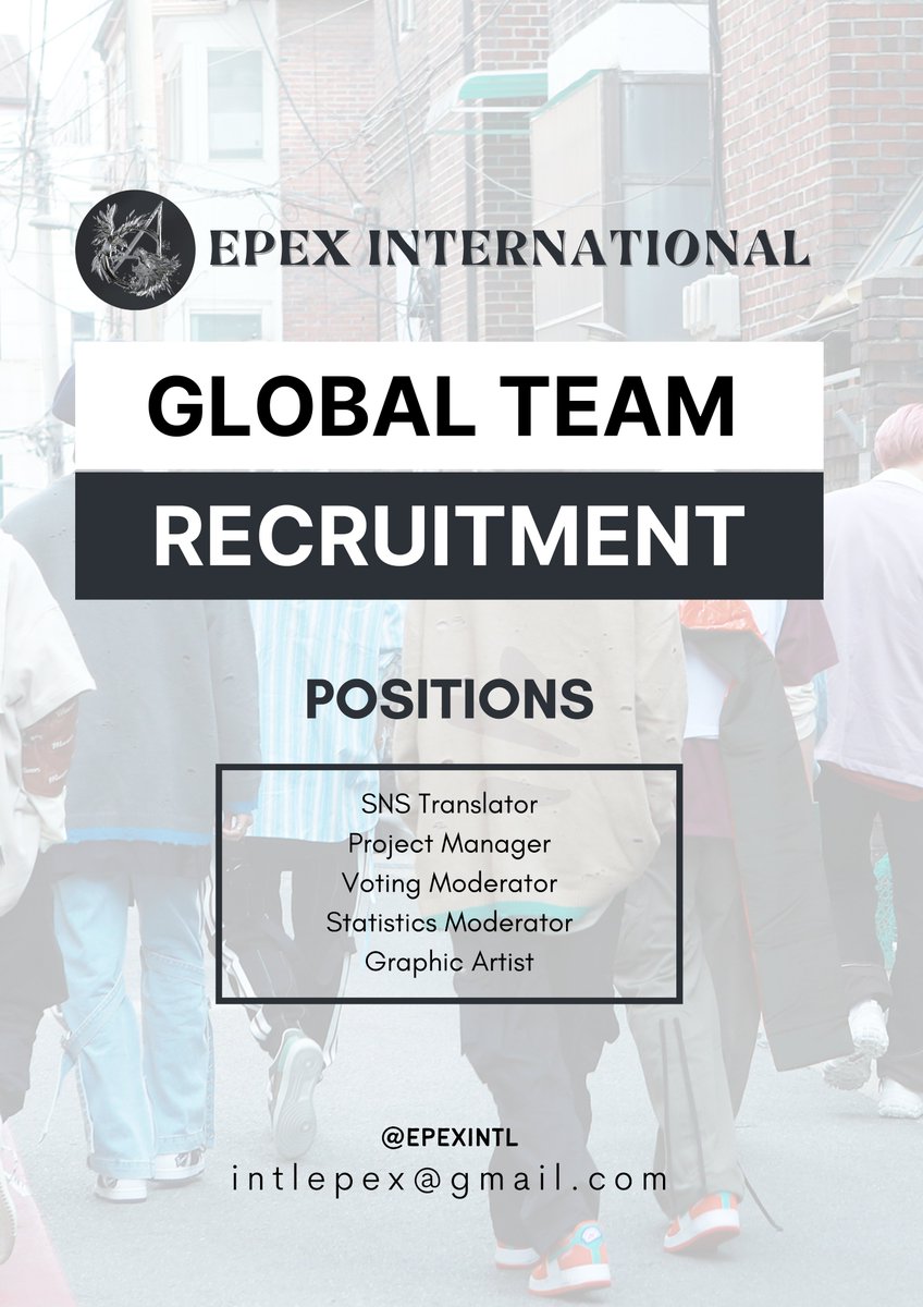 🔍  EPEX INTERNATIONAL: Global Team Recruitment, OPEN!

EPEX International, a global fanbase dedicated to EPEX, is looking for new members to fill the positions listed below.

If you want to be a part of our growing team, please fill out the form below.

#EPEX #이펙스