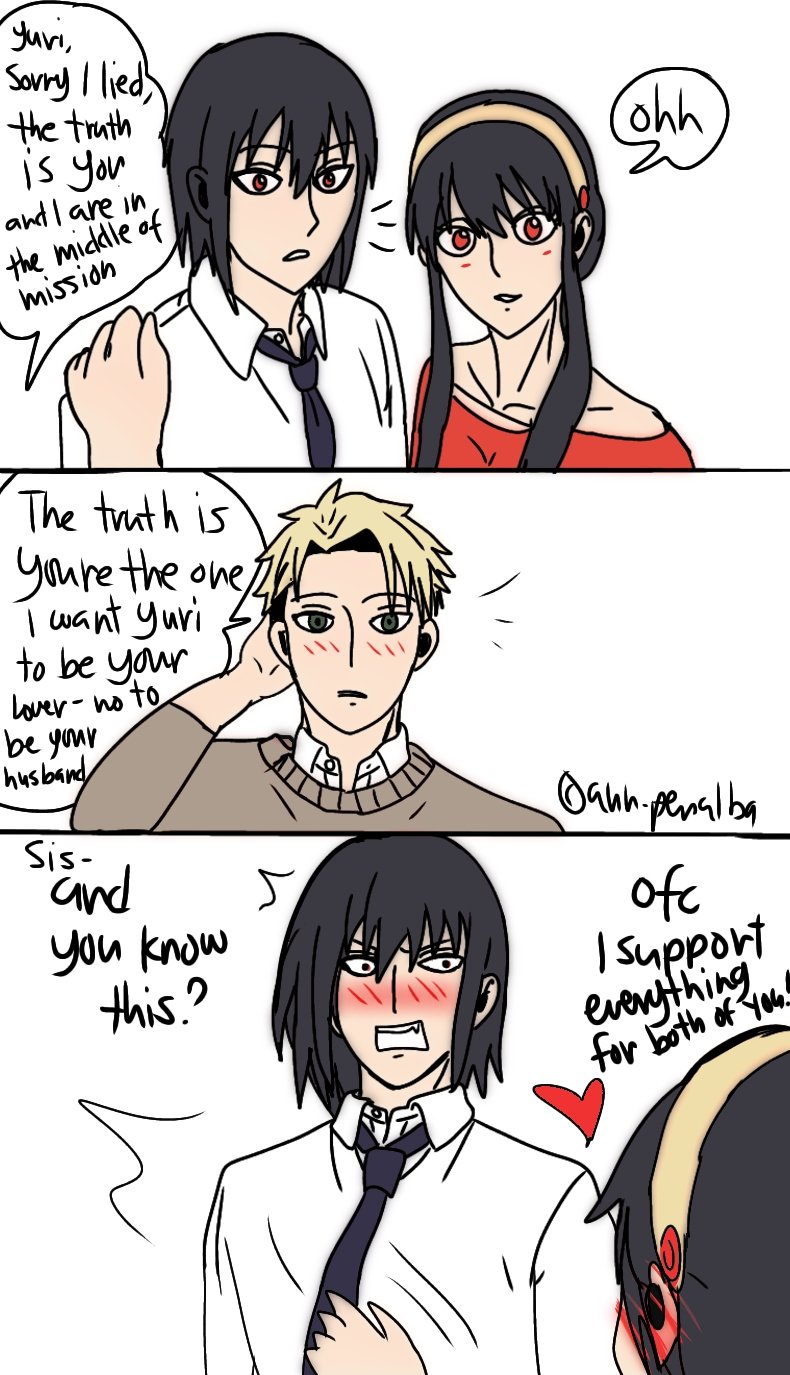 Julie Chan on X: I ended up to doodle this because one Follower requested  ~ Loid x Yuri Fast doodle for you ~💖💖💖 LoidXYuri LoidForger YuriBriar  yorforger yaoi fastdoodle boyxboy t.coytkQRgL60F 