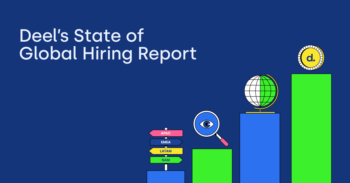 deel's tweet photo. What’s the latest on the State of Global Hiring? 🌐📊🤔 

Our newest report covers remote work trends and the pace of distributed hiring for companies around the globe. Read more about these insights in our second installment of this report: https://t.co/AnviczddXJ https://t.co/Rmz6gktfcm