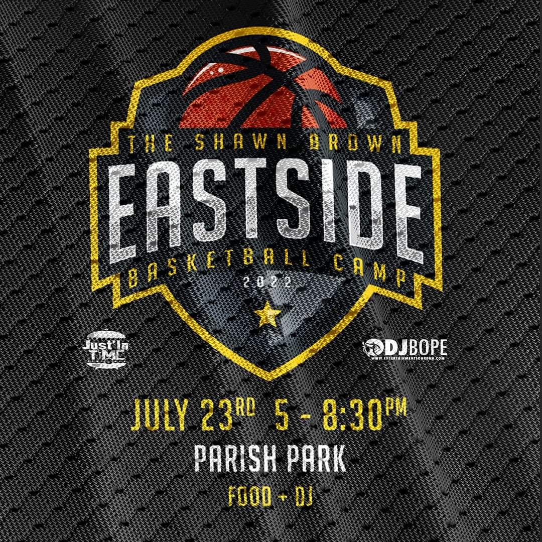 Im excited to be helping with THE SHAWN BROWN EASTSIDE BBALL CAMP. THIS IS GOING DOWN IN ADRAIN, MI AT PARISH PARK!!
 JULY 23 FROM 5PM TO 8:30PM.
"DON'T MEET ME THERE, BEAT ME THERE"