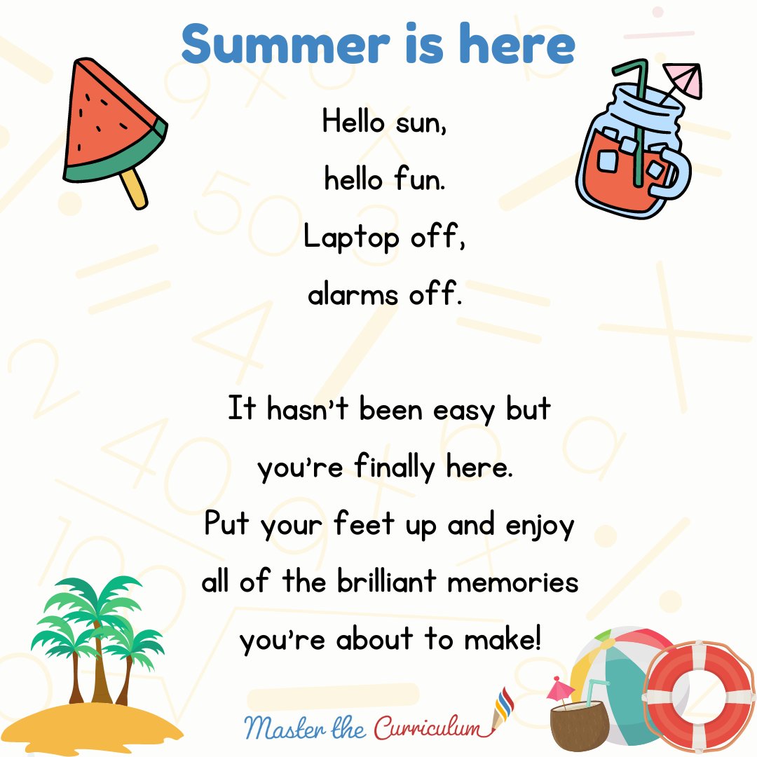 Hello Summer 🌞

We hope you all have an amazing break! Keep an eye on our website as we will be updating all of our resources to reflect the changes made by White Rose!

masterthecurriculum.co.uk