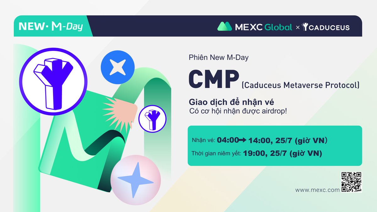 📌#MEXC New M-Day - Caduceus Metaverse Protocol (CMP）

⏰Nhận vé: 04:00 - 14:00, ngày 25/07 (giờ VN)
🚀Độc quyền MEXC Việt Nam
💰Nhận 300 MX
🔗Đăng ký: forms.gle/dCBkr96Hz4kUYS…
👉Chi tiết: 
support.mexc.com/hc/vi/articles…

✨Đăng ký MEXC: promote.mexc.com/a/vi
#MEXC #MEXCVietnam
