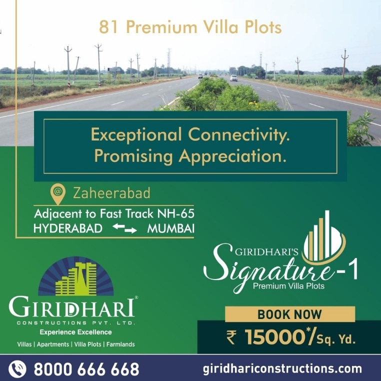 Giridhari_Const's tweet image. 81 Premium Villa Plots Exceptional Connectivity. Promising Appreciation in 
Zaheerabad.
Adjacent to Fast Track NH-65 HYDERABAD MUMBAI.

For easy access click the below link for more details giridhariconstructions.com/signature1.php or call 8000666668 

#villaplots #villaplotsforsale #villaplot